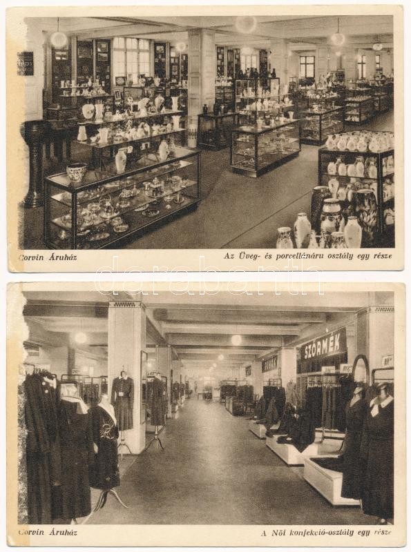 Budapest VIII. Corvin áruház - 7 db RÉGI képeslap / 7 pre-1945 postcards (ragasztónyom / glue marks) - Image 2