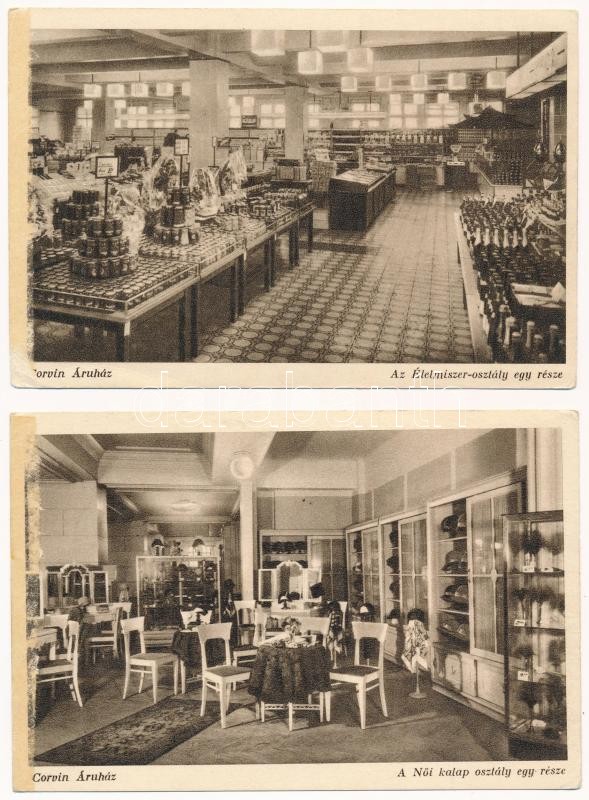 Budapest VIII. Corvin áruház - 7 db RÉGI képeslap / 7 pre-1945 postcards (ragasztónyom / glue marks) - Image 3