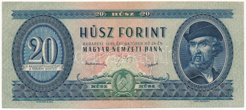 1949. 20Ft 'C 513 052105' T:III / Hungary 1949. 20 Forint 'C 513 052105' C:F Adamo F10