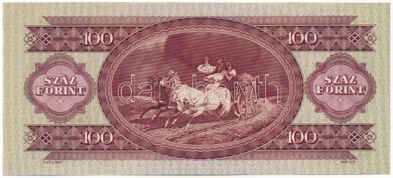 1949. 100Ft 'B 905 006245' nyomdai papírráncokkal T:I / Hungary 1949. 100 Forint 'B 905 006245' with printing creases Adamo F28 - Image 2