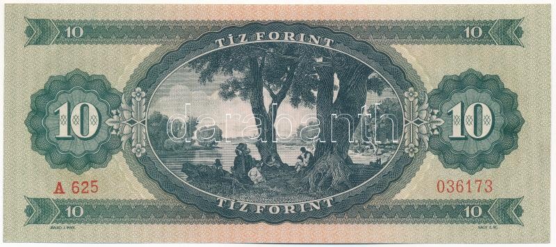 1957. 10Ft 'A 625 036173' T:II / Hungary 1957. 10 Forint 'A 625 036173' C:XF Adamo F4 - Image 2