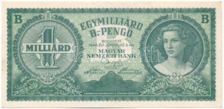 1946. 1.000.000.000BP T:I- / Hungary 1946. 1.000.000.000 Billion Pengő C:AU Adamo P40