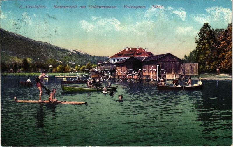 San Cristoforo, Badeanstalt am Caldonazzosee, Valsugana (Südtirol) / spa in Lago di Caldonazzo + 'K. und K. 17. Korpskommando'