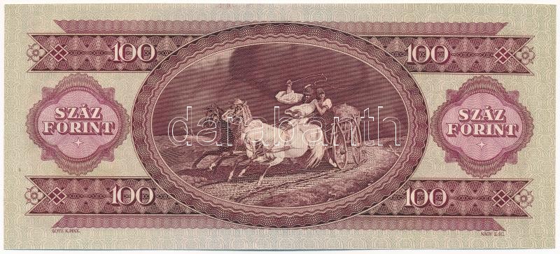 1957. 100Ft 'B 448 039218' T:I / Hungary 1957. 100 Forint 'B 448 039218' C:UNC Adamo F29 - Image 2