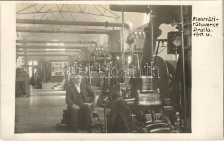 1917 Braila, Elekträtitätswerke / electricity works, power plant interior. photo