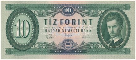 1960. 10Ft 'A 538 067743' T:I / Hungary 1960. 10 Forint 'A 538 067743' C:UNC Adamo F6