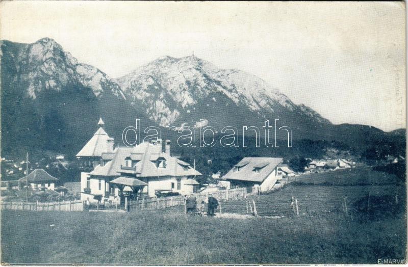Poiana Tapului, Zamora (Busteni), Villa Nutzica vedere spre Caraiman. E. Marvan