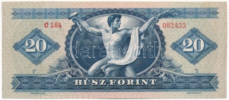 1960. 20Ft 'C 184 082433' T:III / Hungary 1960. 20 Forint 'C 184 082433' C:F Adamo F12 - Image 2
