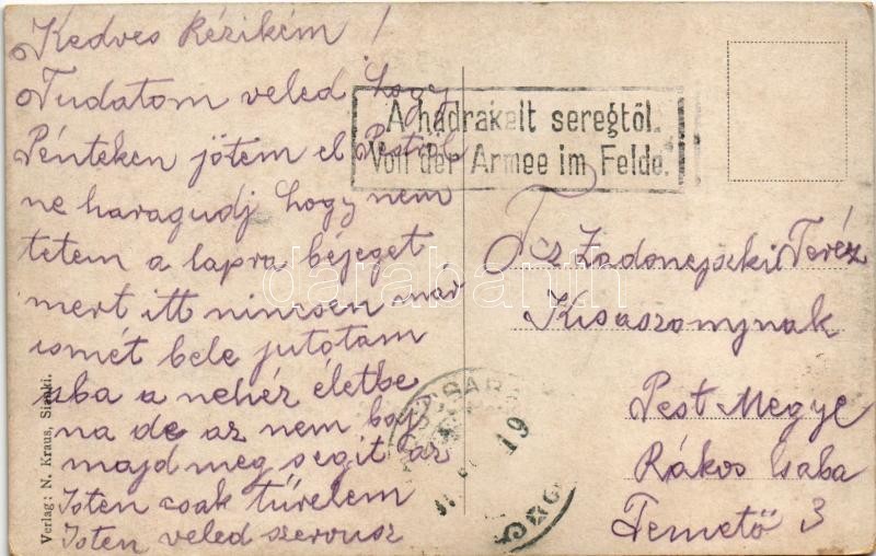 Syanky, Sianky, Sianki; Bahnhof / railway station + 'A hadrakelt seregtől. Von der Armee im Felde' - Image 2