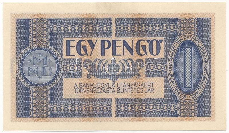 1938. 1P 'H 761 017556' T:I / Hungary 1938. 1 Pengő 'H 761 017556' C:UNC Adamo P1 - Image 2