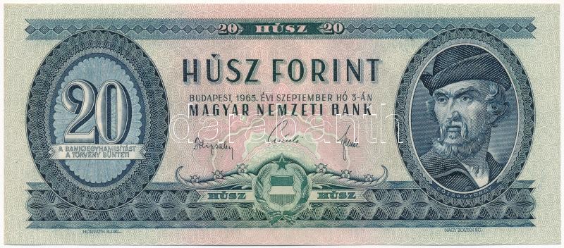 1965. 20Ft 'C 253 087171' T:I / Hungary 1965. 20 Forint 'C 253 087171' C:UNC Adamo F14