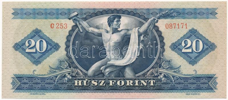 1965. 20Ft 'C 253 087171' T:I / Hungary 1965. 20 Forint 'C 253 087171' C:UNC Adamo F14 - Image 2