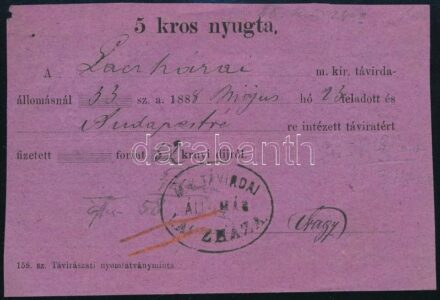 1888 Távírda nyugta