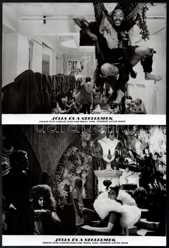 1965 ,,Júlia és a szellemek' című olasz-francia film jelenetei és szereplői, 13 db vintage produkciós filmfotó, a film illusztrált magyar plakátját külön tételben ld. a plakátok között, 18x24 cm - Image 2