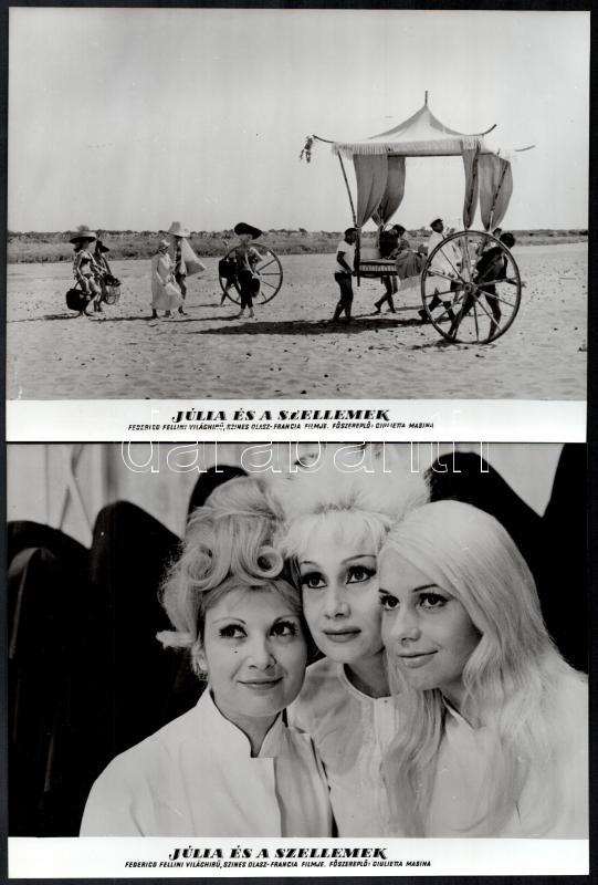 1965 ,,Júlia és a szellemek' című olasz-francia film jelenetei és szereplői, 13 db vintage produkciós filmfotó, a film illusztrált magyar plakátját külön tételben ld. a plakátok között, 18x24 cm - Image 3