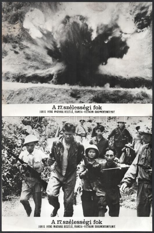 ,,A 17. szélességi fok' című francia-vietnámi dokumentumfilm helyszíne és szereplői, 9 db vintage produkciós filmfotó, a film illusztrált magyar plakátját külön tételben ld. a plakátok között, 18x24 cm - Image 2