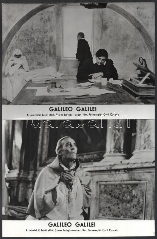 1968 ,,Galileo Galilei' bolgár-olasz film jelenetei és szereplői, 13 db vintage produkciós filmfotó, a film illusztrált magyar plakátját külön tételben ld. a plakátok között, 18x24 cm - Image 2