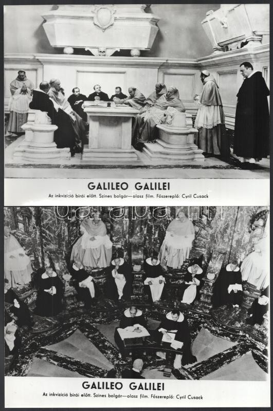 1968 ,,Galileo Galilei' bolgár-olasz film jelenetei és szereplői, 13 db vintage produkciós filmfotó, a film illusztrált magyar plakátját külön tételben ld. a plakátok között, 18x24 cm - Image 3