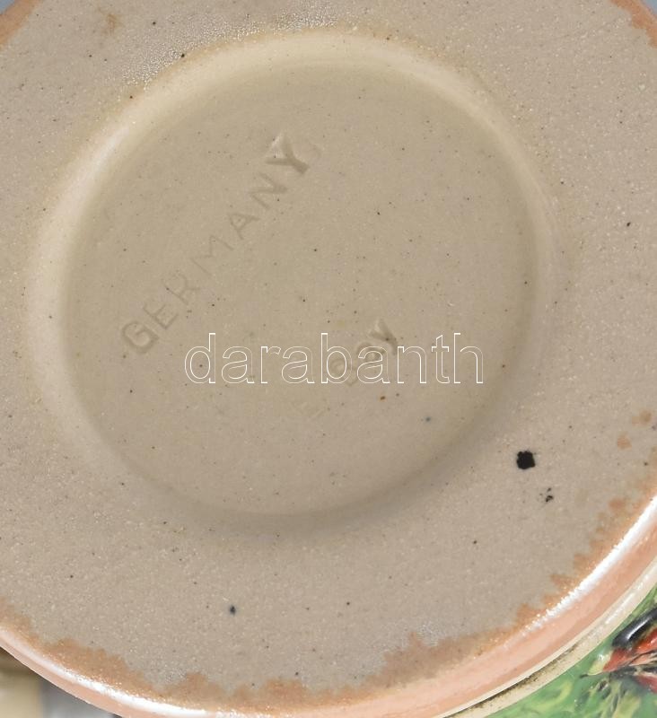 Német steinzeug, ónfedeles sörös korsó, jelzett: Egon Bay, kopott, m:15cm - Image 3