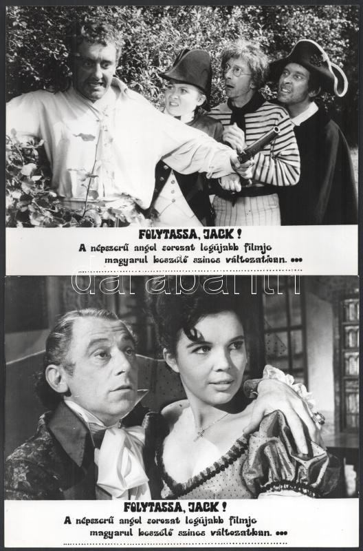 1963 ,,Folytassa Jack' című angol film jelenetei és szereplői, 13 db vintage produkciós filmfotó, a film illusztrált magyar plakátját külön tételben ld. a plakátok között, 18x24 cm - Image 4