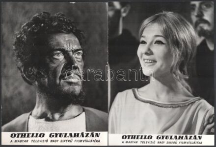 1967 ,,Othello Gyulaházán' című magyar film jelenetei és szereplői (Köztük Básti Lajos, Törőcsik Mari), 13 db vintage produkciós filmfotó, a film szöveges, magyar, nagy plakátját külön tételben ld. a plakátok között, 18x24 cm