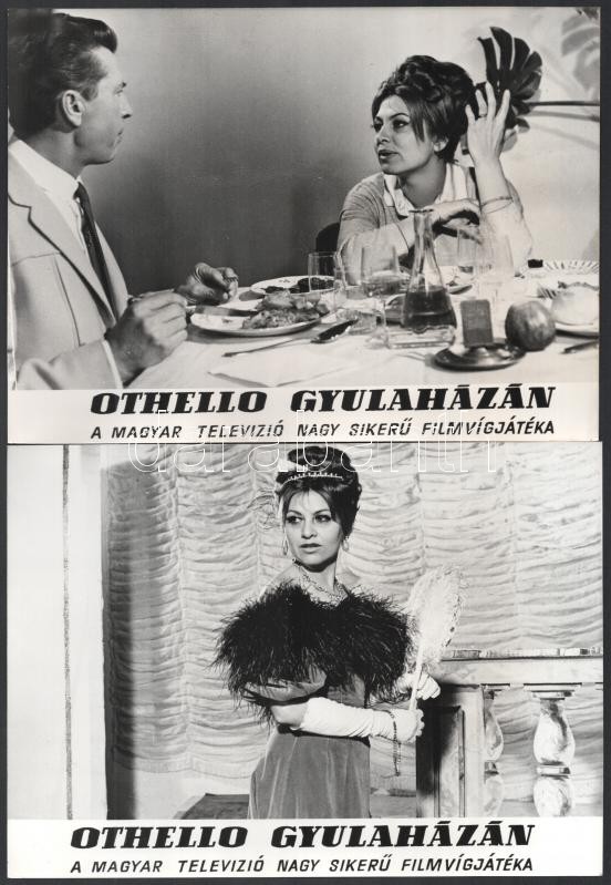 1967 ,,Othello Gyulaházán' című magyar film jelenetei és szereplői (Köztük Básti Lajos, Törőcsik Mari), 13 db vintage produkciós filmfotó, a film szöveges, magyar, nagy plakátját külön tételben ld. a plakátok között, 18x24 cm - Image 3
