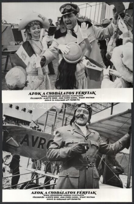 1965 ,,Azok a csodálatos férfiak' című amerikai film jelenetei és szereplői, 13 db vintage produkciós filmfotó, a film illusztrált magyar plakátját külön tételben ld. a plakátok között, 18x24 cm