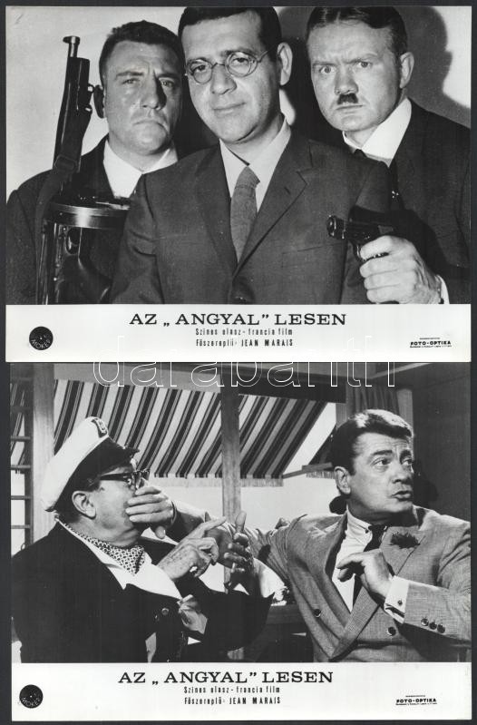 1966 ,,Az Angyal lesen' című francia film jelenetei és szereplői (köztük Jean Marais főszereplő), 13 db vintage produkciós filmfotó, a film illusztrált magyar plakátját külön tételben ld. a plakátok között, 18x24 cm - Image 2