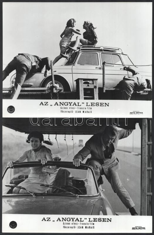 1966 ,,Az Angyal lesen' című francia film jelenetei és szereplői (köztük Jean Marais főszereplő), 13 db vintage produkciós filmfotó, a film illusztrált magyar plakátját külön tételben ld. a plakátok között, 18x24 cm - Image 3