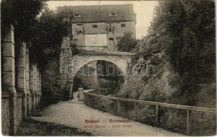1912 Brassó, Kronstadt, Brasov; Graft részlet / Graft Partie / castle promenade