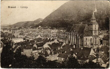 1917 Brassó, Kronstadt, Brasov; látkép. Vasúti Levelezőlapárusítás 373. / general view (fa)