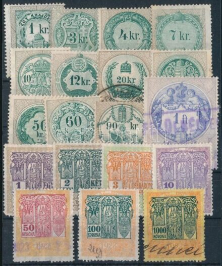 1891-1923. 19 klf régi okmánybélyeg