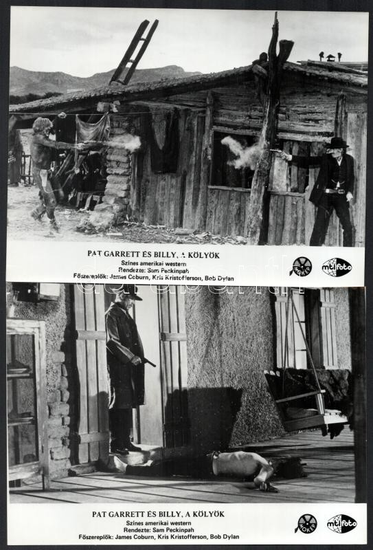 1973 ,,Pat Garrett és Billy, a kölyök' című amerikai western film jelenetei és szereplői (köztük James Coburn, Bob Dylan), 9 db vintage produkciós filmfotó, 18x24 cm - Image 4