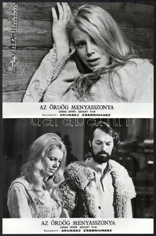 1979 ,,Az ördög menyasszonya' című szovjet film jelenetei és szereplői, 9 db vintage produkciós filmfotó, 18x24 cm - Image 3