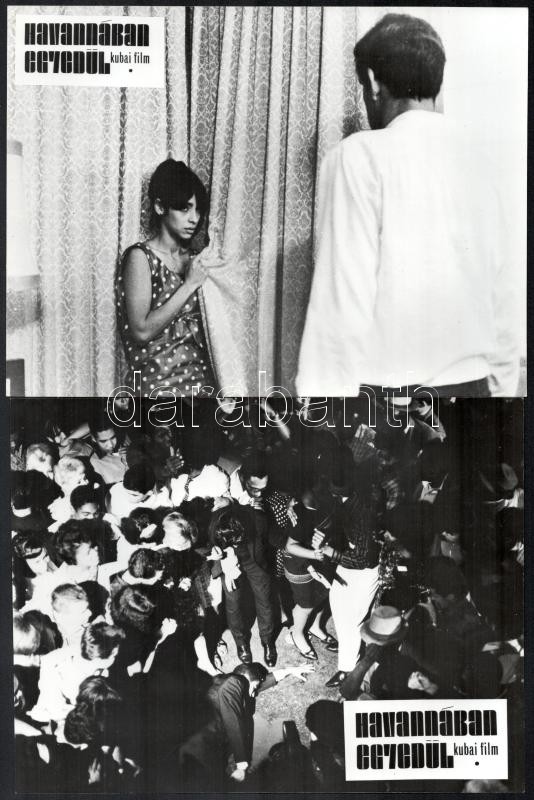 1968 ,,Havannában egyedül' című kubai film jelenetei és szereplői, 13 db vintage produkciós filmfotó, + hozzáadva egy szöveges kisplakát, 18x24 cm - Image 2