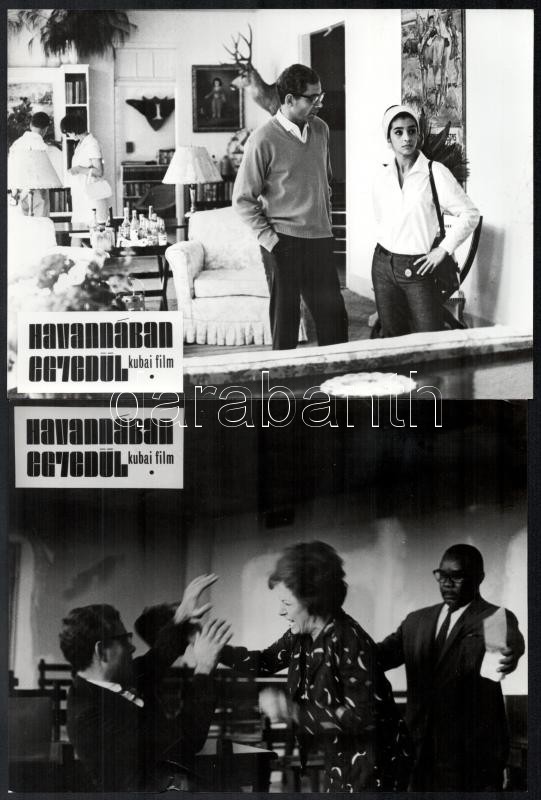 1968 ,,Havannában egyedül' című kubai film jelenetei és szereplői, 13 db vintage produkciós filmfotó, + hozzáadva egy szöveges kisplakát, 18x24 cm - Image 3