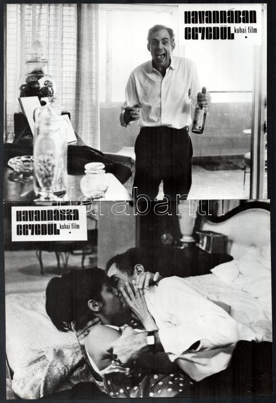 1968 ,,Havannában egyedül' című kubai film jelenetei és szereplői, 13 db vintage produkciós filmfotó, + hozzáadva egy szöveges kisplakát, 18x24 cm - Image 4