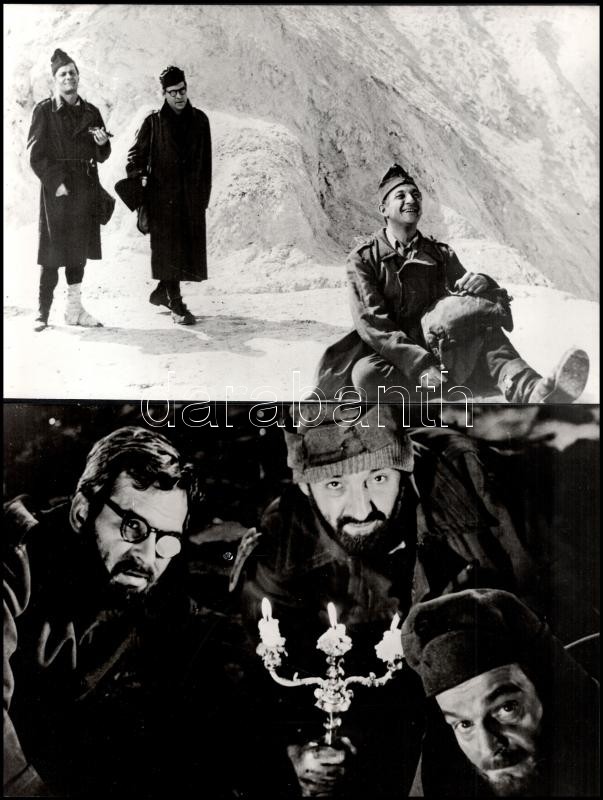 1967 ,,Egy szerelem három éjszakája' című magyar film jelenetei és szereplői (Latinovits Zoltán, Darvas Iván és Sinkovits Imre, Venczel Vera), 7 db vintage produkciós filmfotó, 19,5x30 cm - Image 2