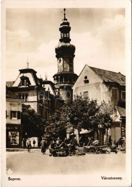 Sopron, Várostorony, piac, üzlet (EK)