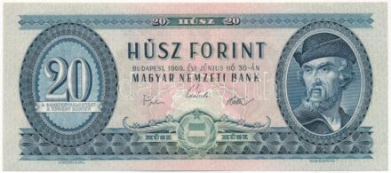 1969. 20Ft 'C 543 154586' T:I / Hungary 1969. 20 Forint 'C 543 154586' C:UNC Adamo F15