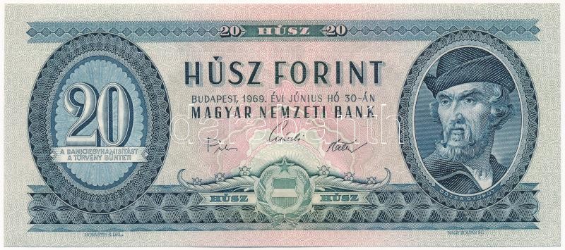 1969. 20Ft 'C 543 154586' T:I / Hungary 1969. 20 Forint 'C 543 154586' C:UNC Adamo F15