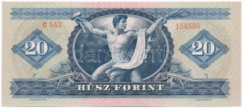 1969. 20Ft 'C 543 154586' T:I / Hungary 1969. 20 Forint 'C 543 154586' C:UNC Adamo F15 - Image 2