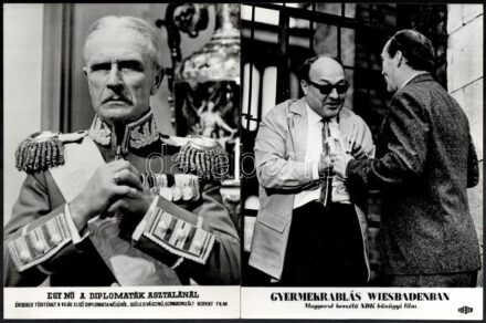 cca 1985 előtt készült külföldi filmek egy-egy jelenete, 13 db vintage produkciós filmfotó, 18x24 cm