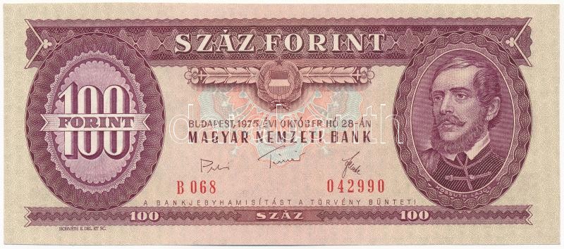 1975. 100Ft 'B 068 042990' T:I / Hungary 1975. 100 Forint 'B 068 042990' C:UNC Adamo F33