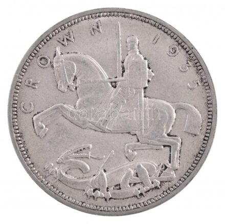Nagy-Britannia 1935. 1C Ag 'V. György' (28,3g) T:1-,2 patina / United Kingdom 1935. 1 Crown Ag 'George V' (28,3g) C:AU,XF patina Krause KM#842
