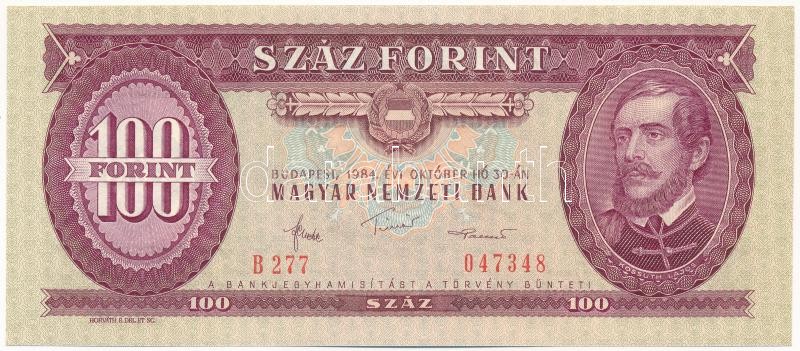 1984. 100Ft 'B 277 0473448' T:I / Hungary 1984. 100 Forint 'B 277 0473448' C:UNC Adamo F35