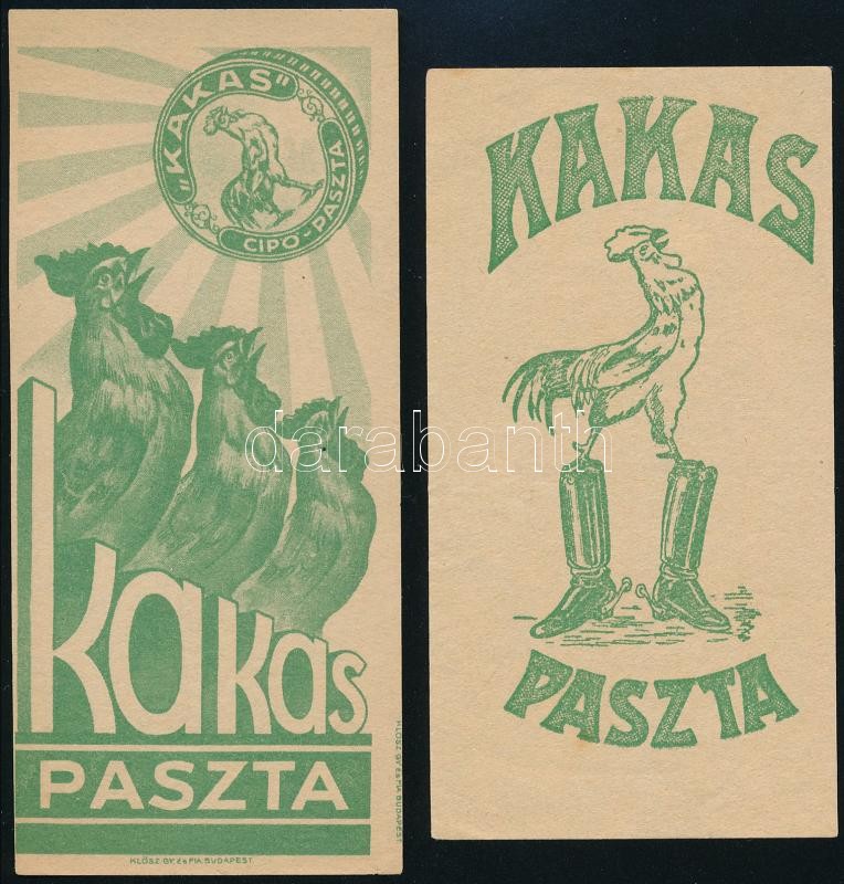 2 db Kakas paszta reklámos számolócédula