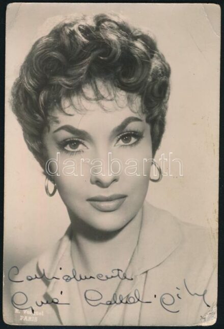 Gina Lolobrigida színésznő aláírt fotó, / autograph signed photo
