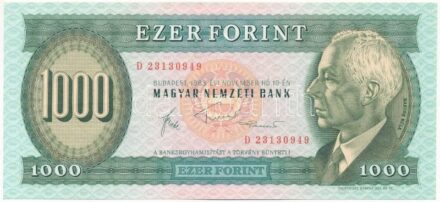 1983. november 10. 1000Ft 'D 23130949' T:I / Hungary 1983. November 10th 1000 Forint 'D 23130949' C:UNC Adamo F45.2