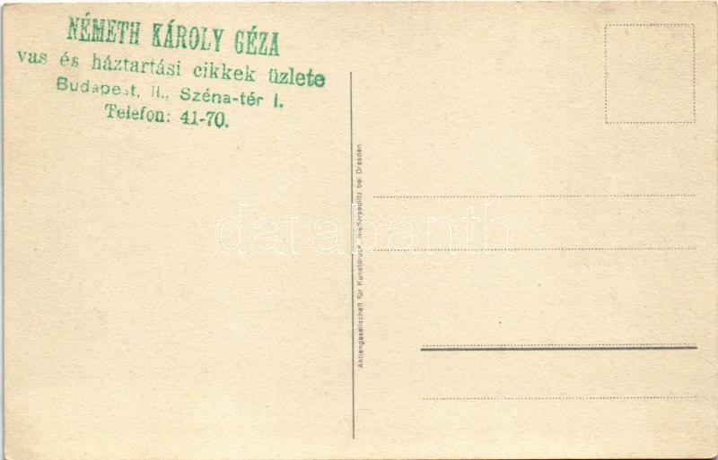 Hähnels Effekt német gázfőző reklámja. Németh Károly Géza vas és háztartási cikkek üzlete. Budapest, Széna tér 1. / German gas cooker advertisement - Image 2